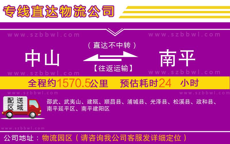 中山到南平物流專(zhuān)線(xiàn)