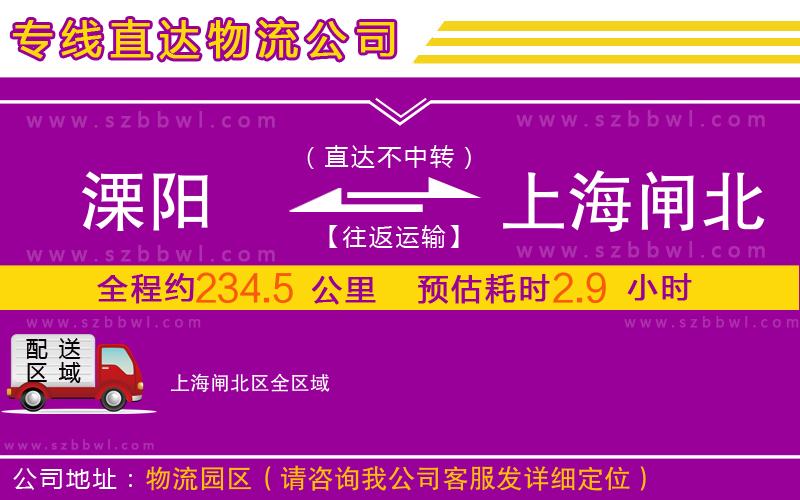 溧陽到上海閘北區(qū)物流公司