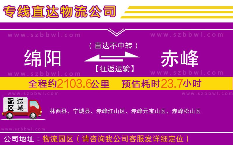 綿陽到赤峰物流公司