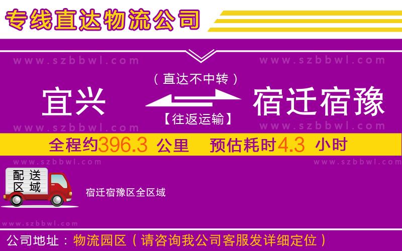 宜興到宿遷宿豫區(qū)物流公司