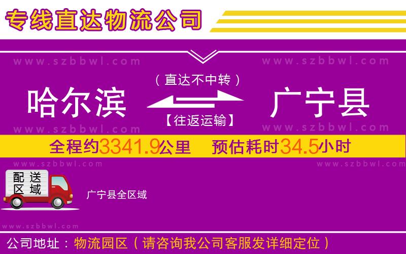 哈爾濱到廣寧縣物流公司