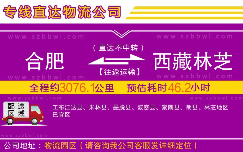 合肥到西藏林芝地區(qū)物流公司