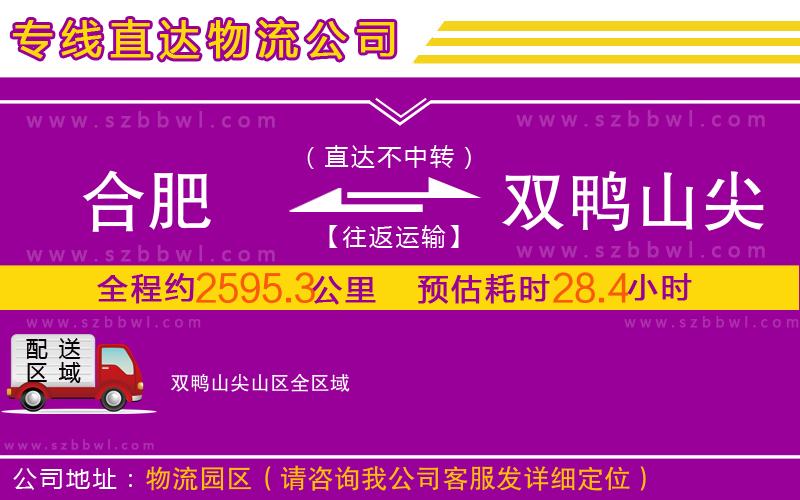 合肥到雙鴨山尖山區(qū)物流公司