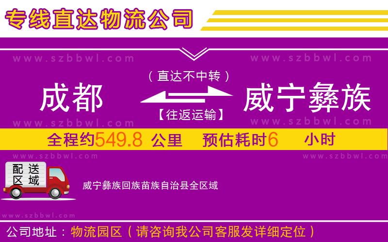 成都到威寧彝族回族苗族自治縣物流專線