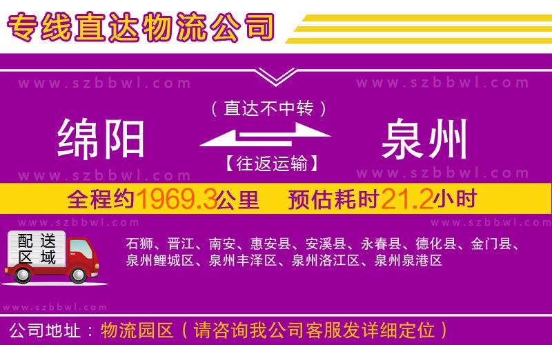 綿陽到泉州物流專線