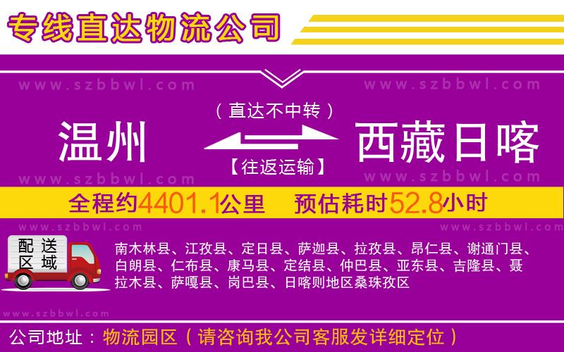 溫州到西藏日喀則地區(qū)物流專線