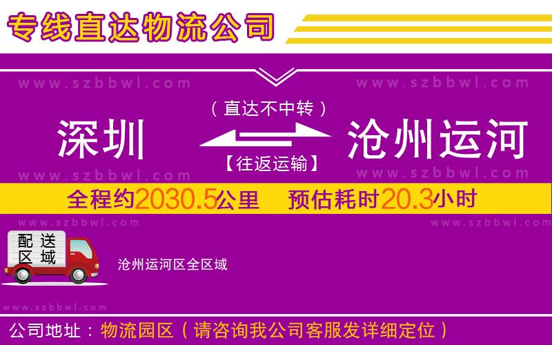 深圳到滄州運(yùn)河區(qū)物流專線