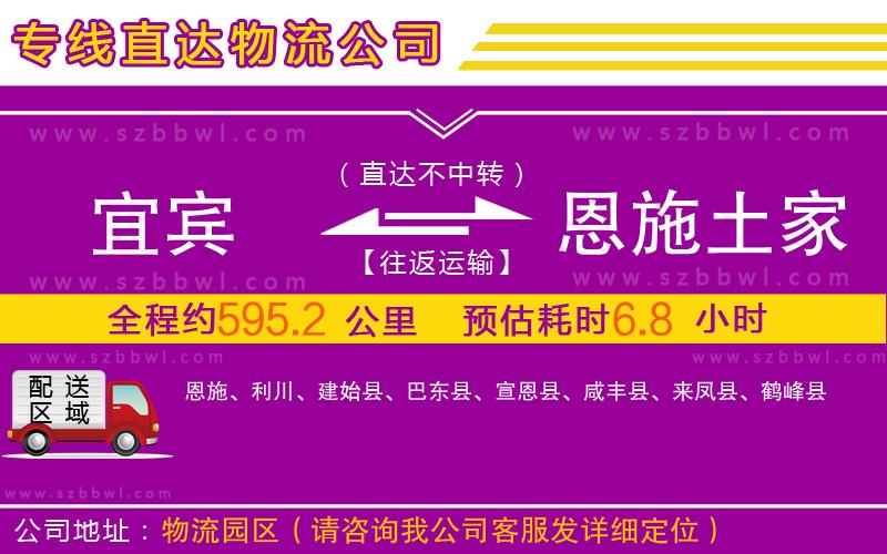 宜賓到恩施土家族苗族自治州物流專線