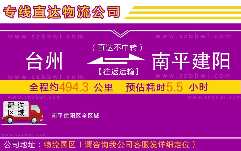 臺(tái)州到南平建陽(yáng)區(qū)物流專線