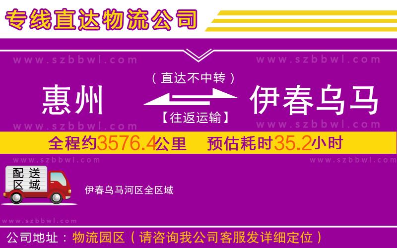 惠州到伊春烏馬河區(qū)物流專線