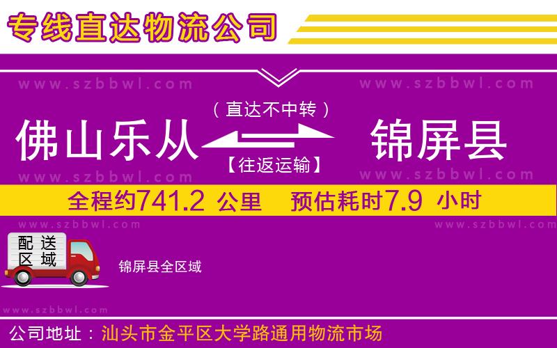 佛山樂從鎮(zhèn)到錦屏縣物流公司