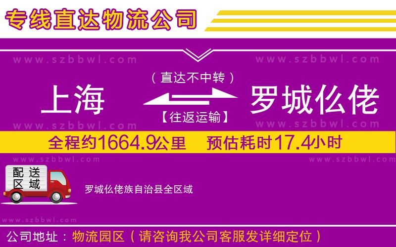 上海到羅城仫佬族自治縣物流公司