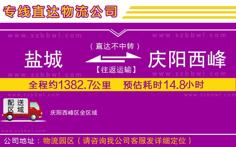 鹽城到慶陽西峰區(qū)物流專線