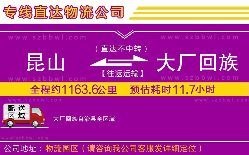 昆山到大廠回族自治縣物流專線