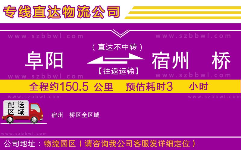 阜陽(yáng)到宿州埇橋區(qū)物流公司