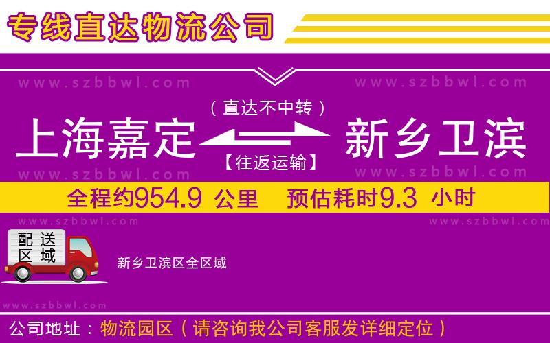 上海嘉定區(qū)到新鄉(xiāng)衛(wèi)濱區(qū)物流專(zhuān)線(xiàn)