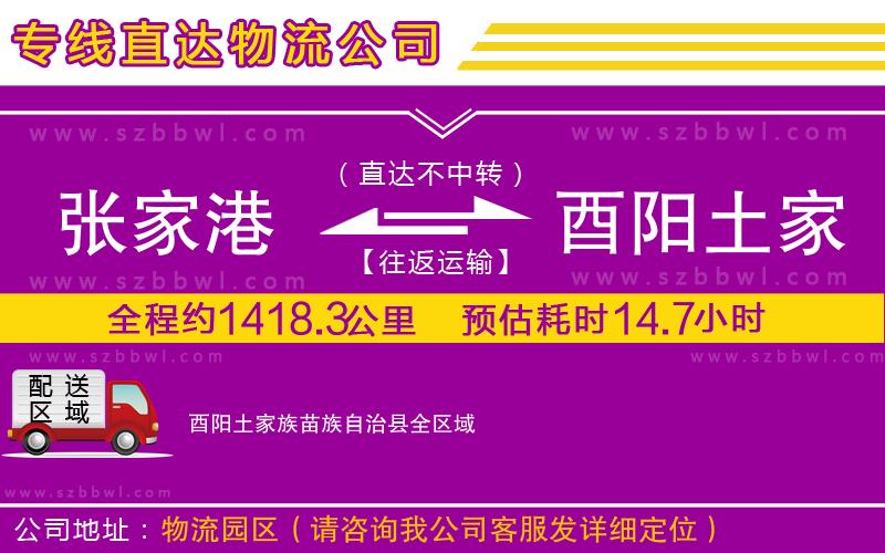 張家港到酉陽土家族苗族自治縣物流專線