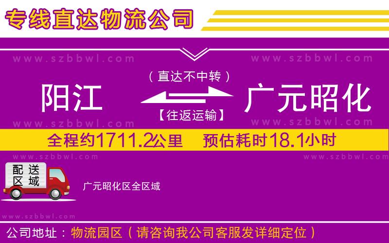 陽江到廣元昭化區(qū)物流公司