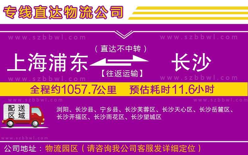 上海浦東區(qū)到長沙物流公司