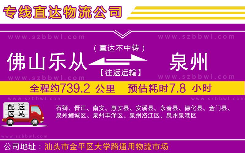 佛山樂(lè)從鎮(zhèn)到泉州物流專線