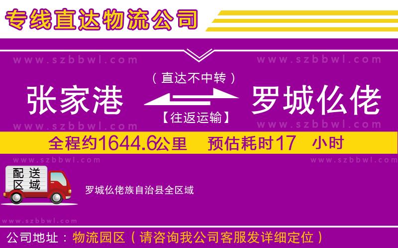 張家港到羅城仫佬族自治縣物流專線
