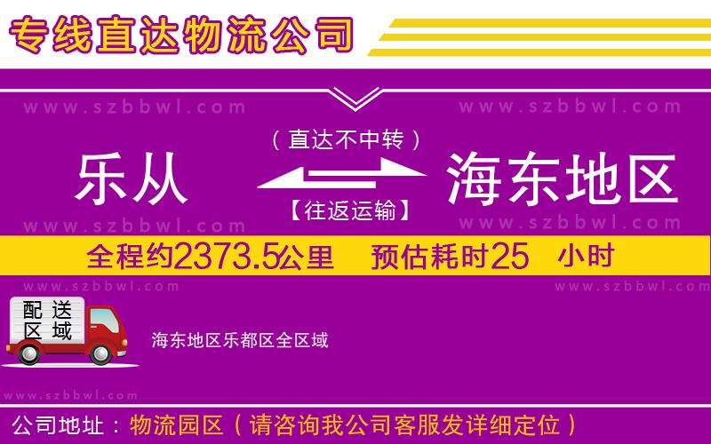 樂從到海東地區(qū)樂都區(qū)物流專線