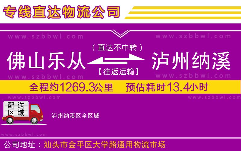 佛山樂從鎮(zhèn)到瀘州納溪區(qū)物流公司