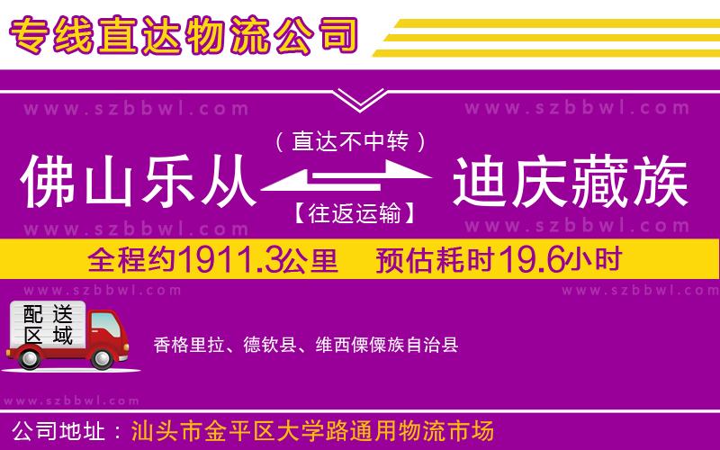 佛山樂從鎮(zhèn)到迪慶藏族自治州物流專線
