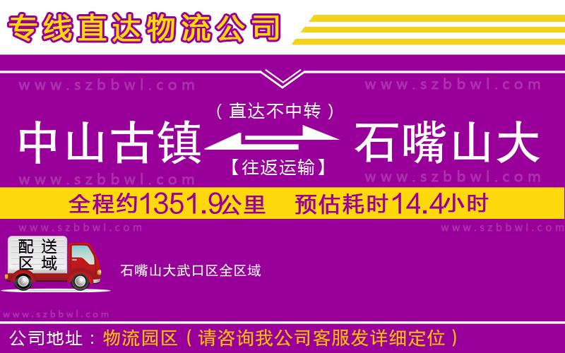 中山古鎮(zhèn)到石嘴山大武口區(qū)物流公司
