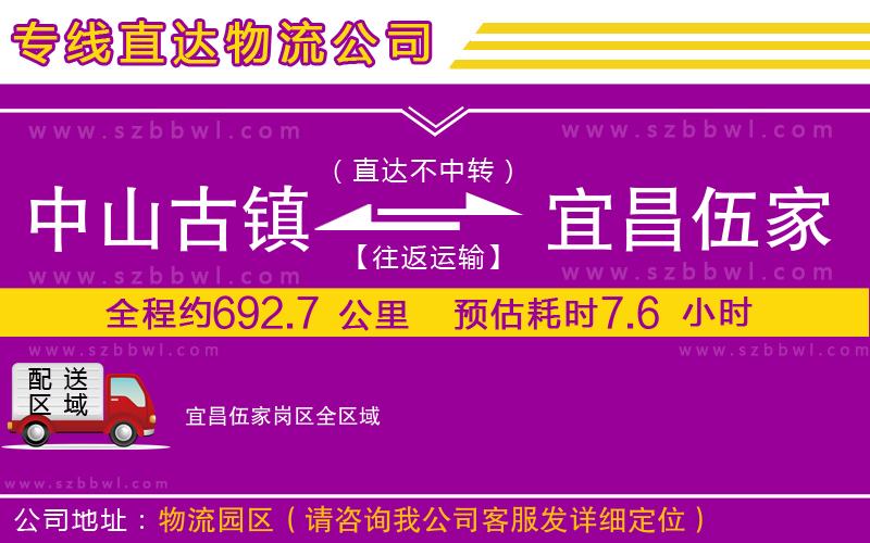 中山古鎮(zhèn)到宜昌伍家崗區(qū)物流專線