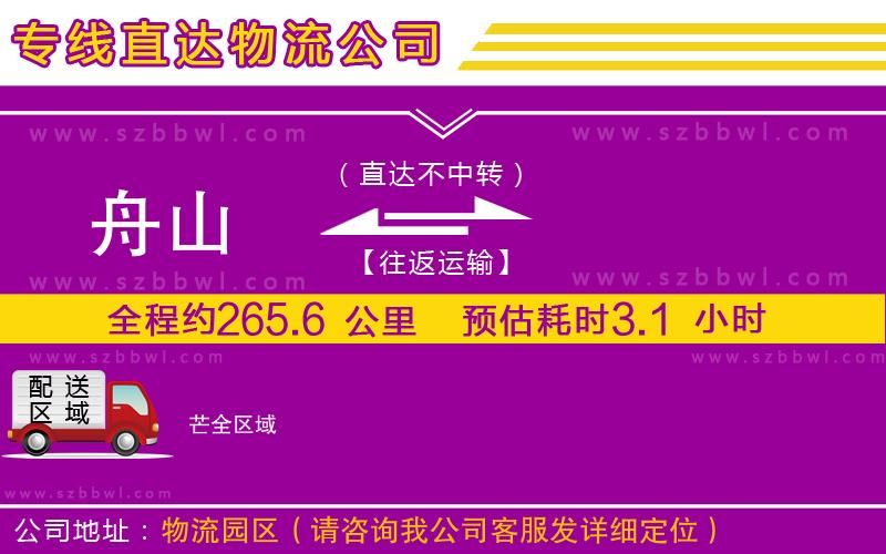 舟山到芒物流專線
