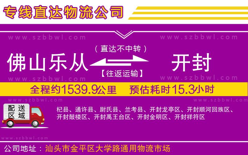 佛山樂(lè)從鎮(zhèn)到開(kāi)封物流公司