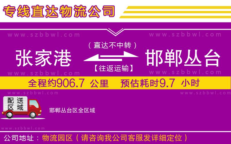 張家港到邯鄲叢臺(tái)區(qū)物流專線