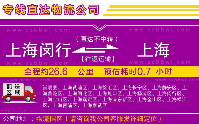 上海閔行區(qū)到上海物流專(zhuān)線