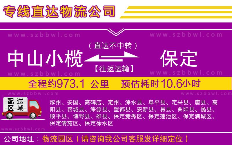 中山小欖到保定物流專(zhuān)線