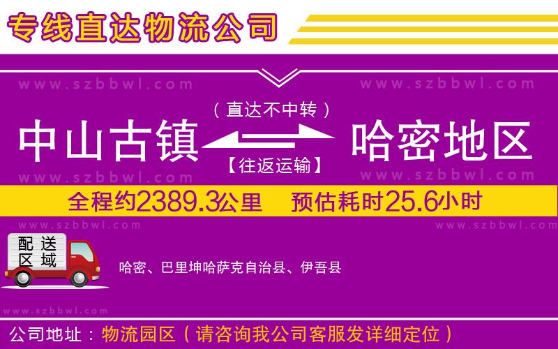 中山古鎮(zhèn)到哈密地區(qū)物流公司