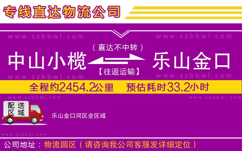 中山小欖到樂(lè)山金口河區(qū)物流專線