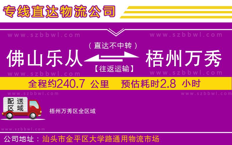 佛山樂(lè)從鎮(zhèn)到梧州萬(wàn)秀區(qū)物流公司