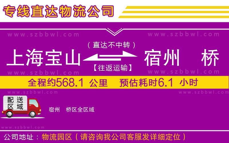 上海寶山區(qū)到宿州埇橋區(qū)物流公司