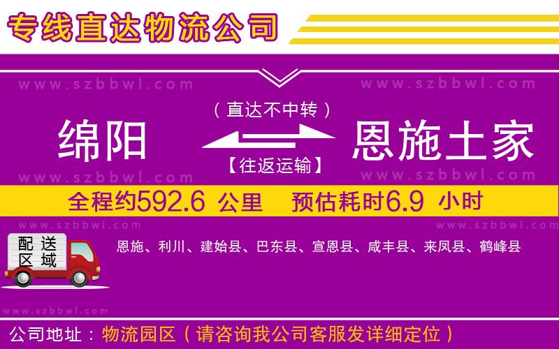 綿陽(yáng)到恩施土家族苗族自治州物流專線