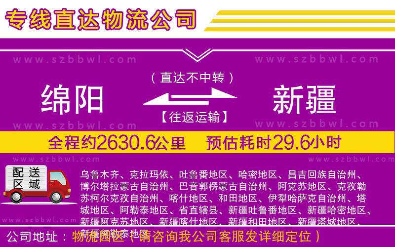 綿陽到新疆物流專線