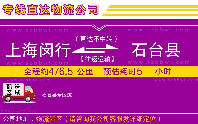上海閔行區(qū)到石臺縣物流專線