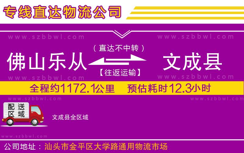 佛山樂從鎮(zhèn)到文成縣物流專線