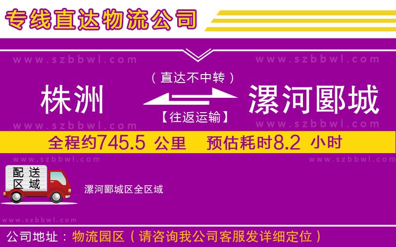 株洲到漯河郾城區(qū)物流公司