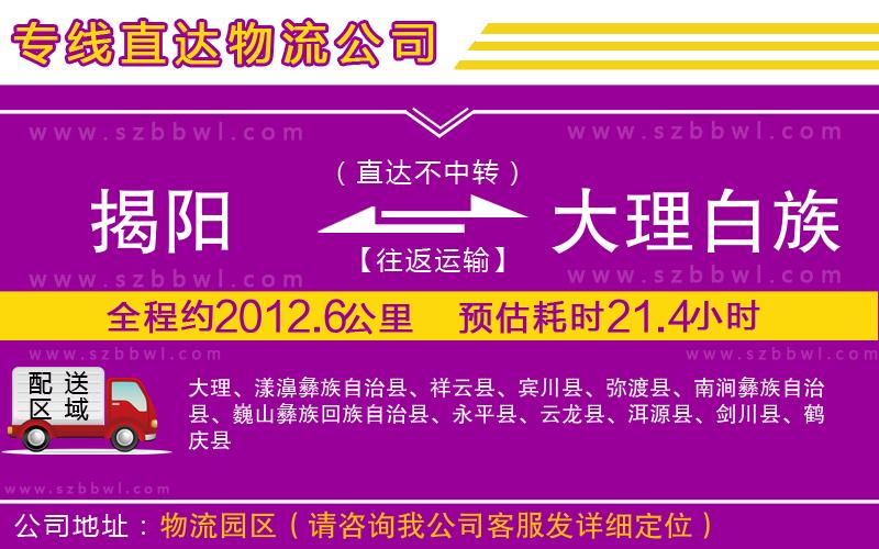 揭陽到大理白族自治州物流專線