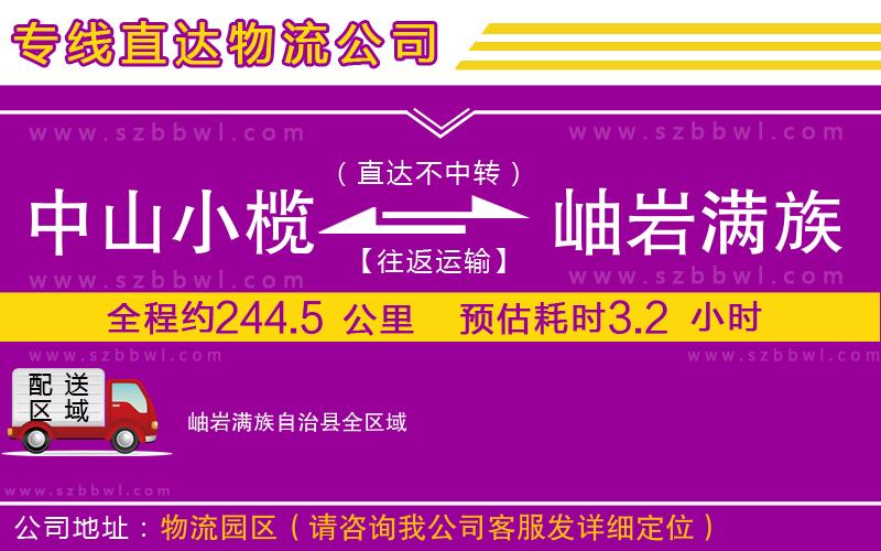 中山小欖到岫巖滿族自治縣物流公司