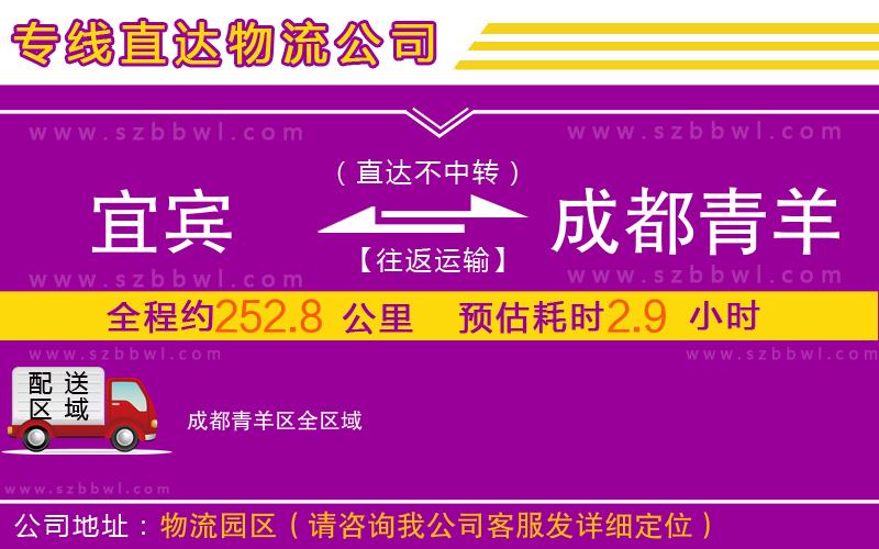 宜賓到成都青羊區(qū)物流公司