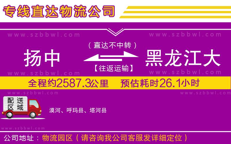 揚中到黑龍江大興安嶺地區(qū)物流專線