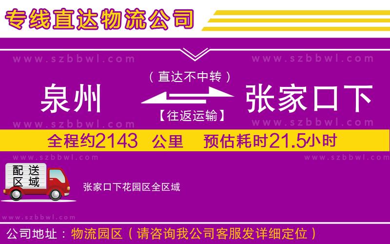 泉州到張家口下花園區(qū)貨運(yùn)專線