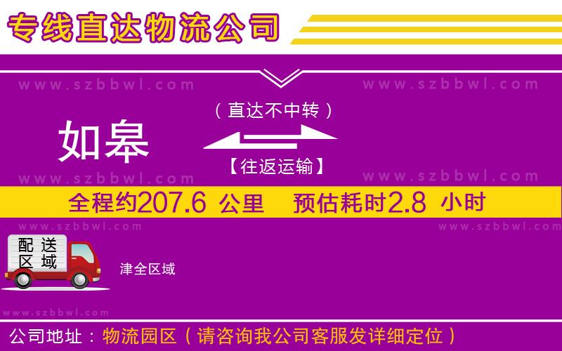 如皋到津物流專線